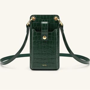 JW Pei - Quinn Phone Bag - Dark Green Vegan Crocodile